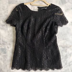 VELVET brand black shimmer lace top